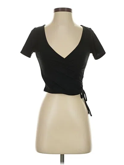 Pre-owned Forever 21 Short Sleeve Top Black Sweetheart Neckline Tops