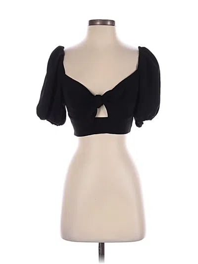 Pre-owned Forever 21 Short Sleeve Top Black Sweetheart Neckline Tops
