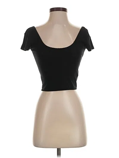 Pre-owned Forever 21 Short Sleeve Top Black Sweetheart Neckline Tops