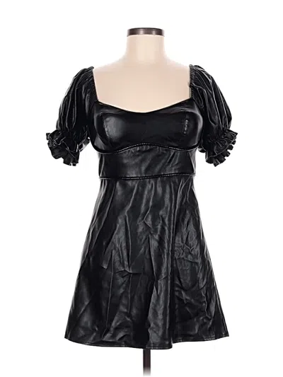 Pre-owned Forever 21 Short Sleeve Top Black Sweetheart Neckline Tops
