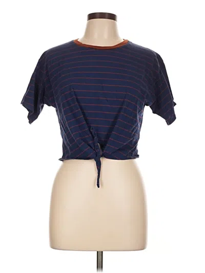 Pre-owned Forever 21 Short Sleeve Top Blue Crew Neck Tops
