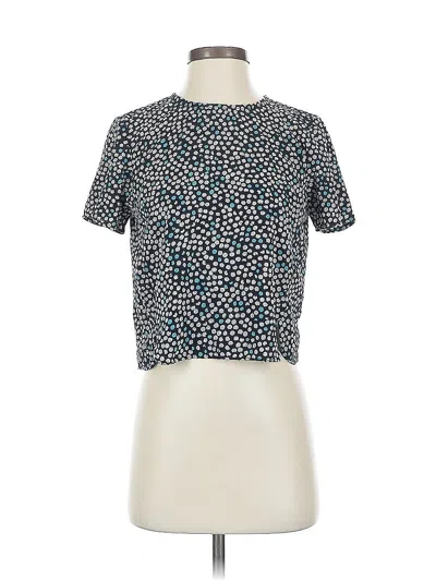 Pre-owned Forever 21 Short Sleeve Top Blue Keyhole Neckline Tops