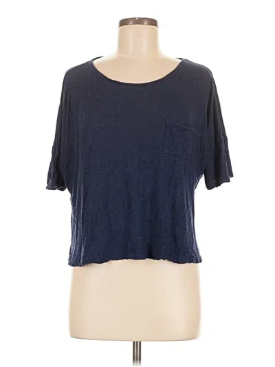Pre-owned Forever 21 Short Sleeve Top Blue Scoop Neck Tops