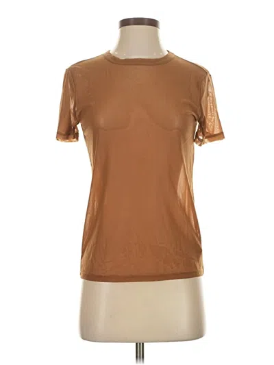 Pre-owned Forever 21 Short Sleeve Top Brown Crew Neck Tops