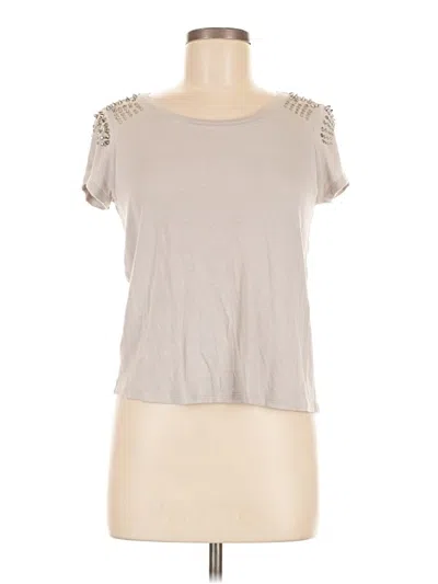 Pre-owned Forever 21 Short Sleeve Top Gray Keyhole Neckline Tops