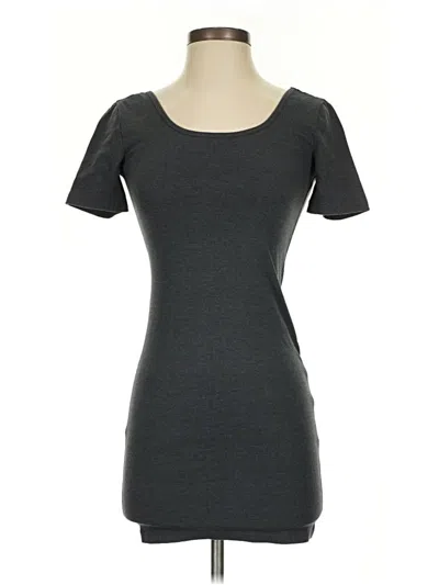 Pre-owned Forever 21 Short Sleeve Top Gray Scoop Neck Tops