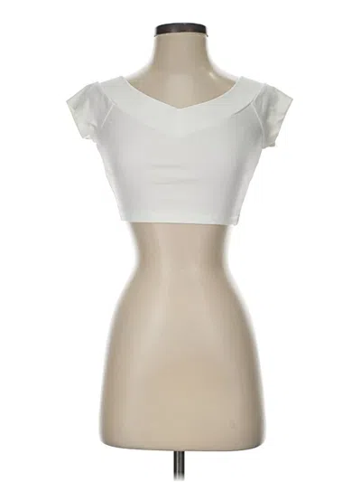 Pre-owned Forever 21 Short Sleeve Top Ivory Sweetheart Neckline Tops