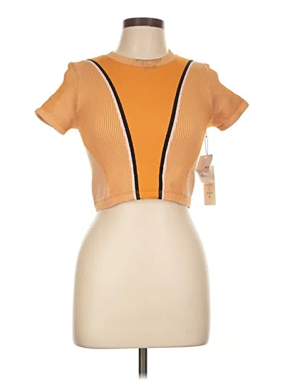 Forever 21 Short Sleeve Top Orange Keyhole Neckline Tops