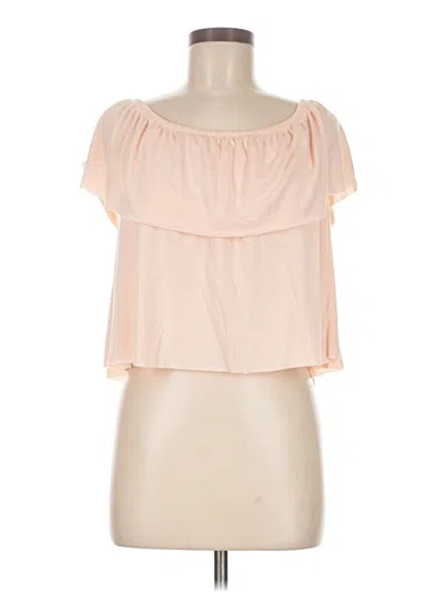 Pre-owned Forever 21 Short Sleeve Top Pink Strapless Neckline Tops