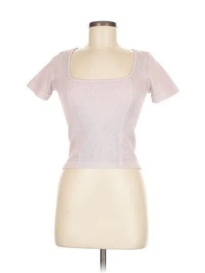 Pre-owned Forever 21 Short Sleeve Top Pink Sweetheart Neckline Tops