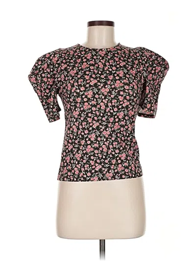 Pre-owned Forever 21 Short Sleeve Top Pink Sweetheart Neckline Tops