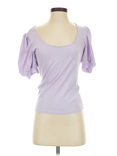 Pre-owned Forever 21 Short Sleeve Top Purple Sweetheart Neckline Tops