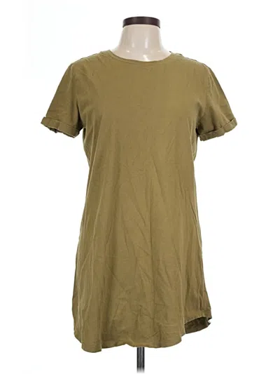 Pre-owned Forever 21 Short Sleeve Top Tan Crew Neck Tops