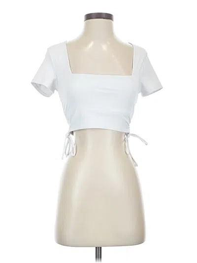 Pre-owned Forever 21 Short Sleeve Top White Square Neckline Tops