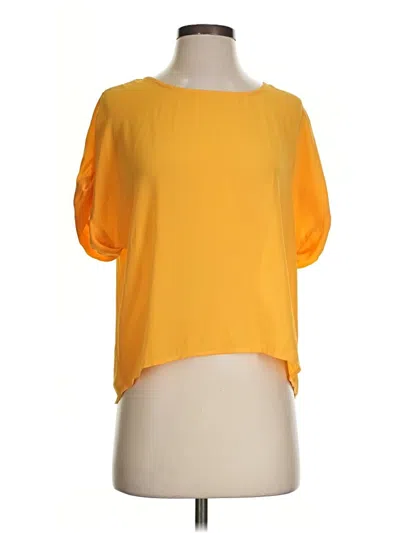 Pre-owned Forever 21 Short Sleeve Top Yellow Boatneck Tops