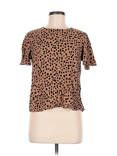 Pre-owned Forever 21 Short Sleeve T-shirt In Brown