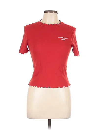 Pre-owned Forever 21 Short Sleeve T-shirt In Red