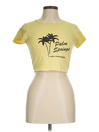Pre-owned Forever 21 Short Sleeve T-shirt In Yellow