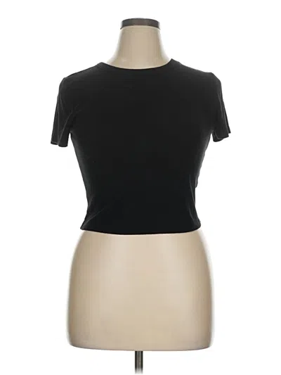 Pre-owned Forever 21 Short Sleeve Turtleneck In Black