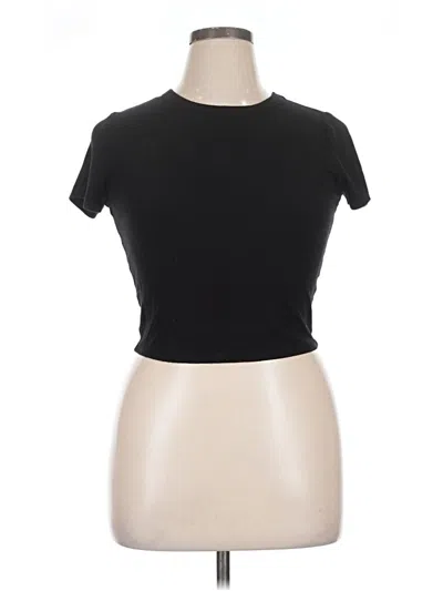 Pre-owned Forever 21 Short Sleeve Turtleneck In Black