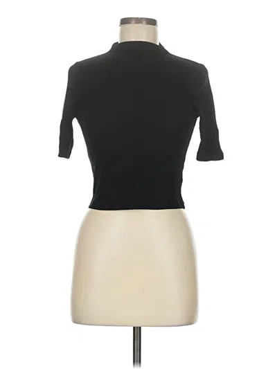 Pre-owned Forever 21 Short Sleeve Turtleneck In Black