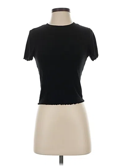 Pre-owned Forever 21 Short Sleeve Turtleneck In Black