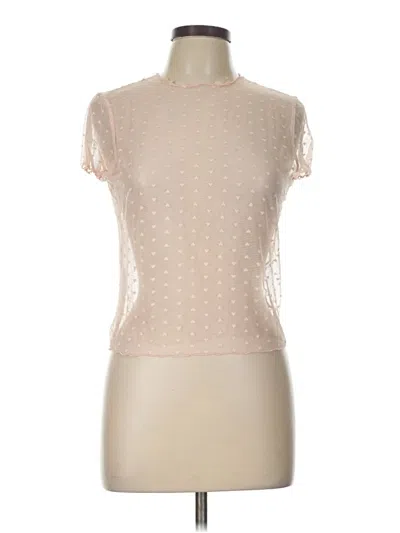 Pre-owned Forever 21 Short Sleeve Turtleneck In Ivory