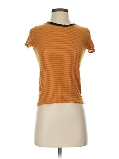 Pre-owned Forever 21 Short Sleeve Turtleneck In Orange