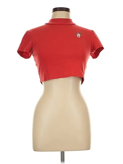 Pre-owned Forever 21 Short Sleeve Turtleneck In Red