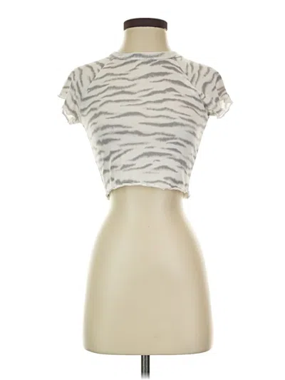 Pre-owned Forever 21 Short Sleeve Turtleneck In Silver