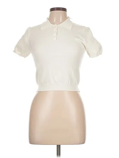 Forever 21 Short Sleeve Turtleneck In White