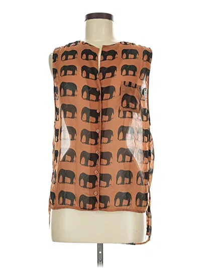 Pre-owned Forever 21 Sleeveless Blouse In Brown