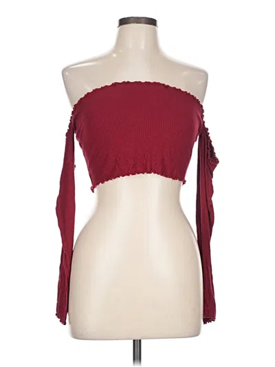 Pre-owned Forever 21 Sleeveless Blouse In Burgundy