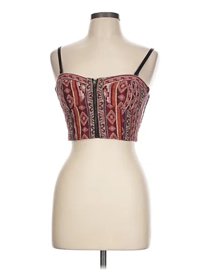 Pre-owned Forever 21 Sleeveless Blouse In Burgundy