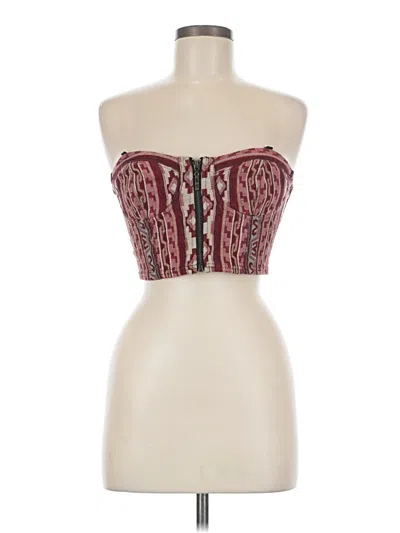 Pre-owned Forever 21 Sleeveless Blouse In Burgundy