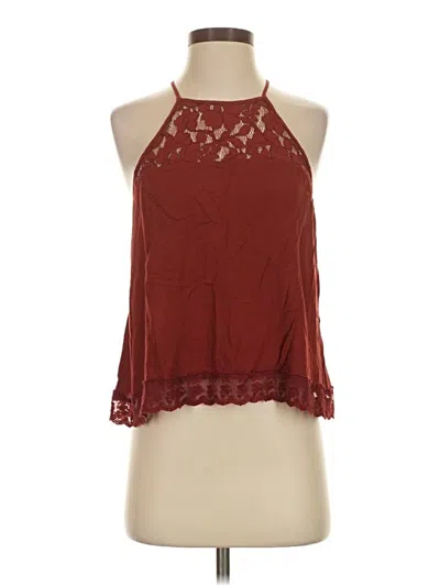 Pre-owned Forever 21 Sleeveless Blouse In Burgundy