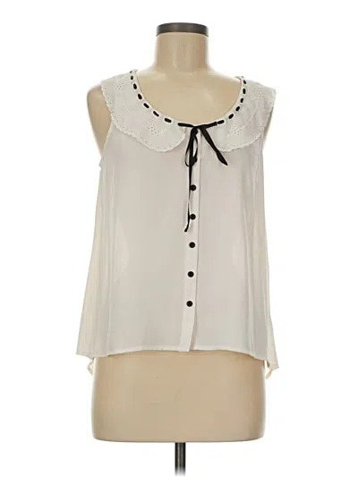 Pre-owned Forever 21 Sleeveless Blouse In White