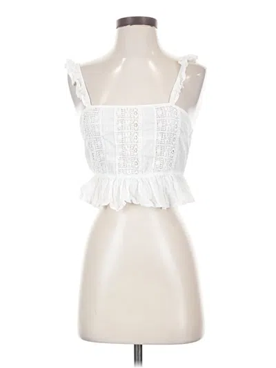 Pre-owned Forever 21 Sleeveless Blouse In White