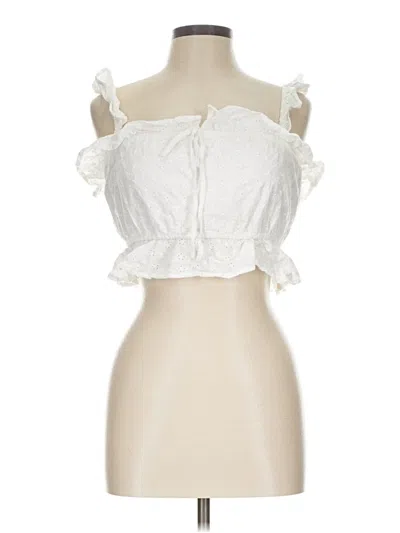 Pre-owned Forever 21 Sleeveless Blouse In White