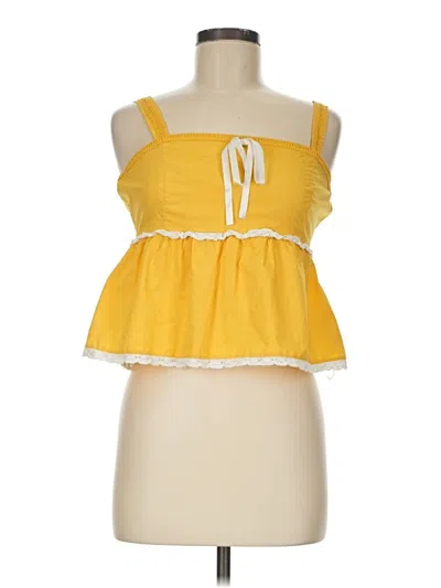Pre-owned Forever 21 Sleeveless Blouse In Yellow