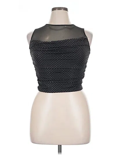 Forever 21 Sleeveless Top Black Halter Neckline Tops