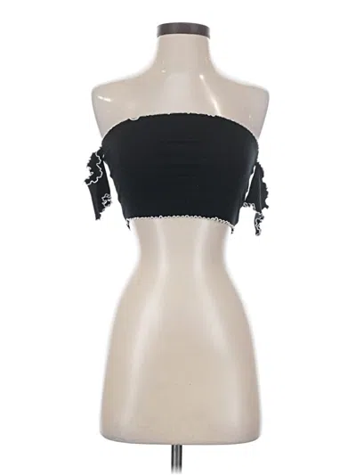 Pre-owned Forever 21 Sleeveless Top Black Strapless Neckline Tops