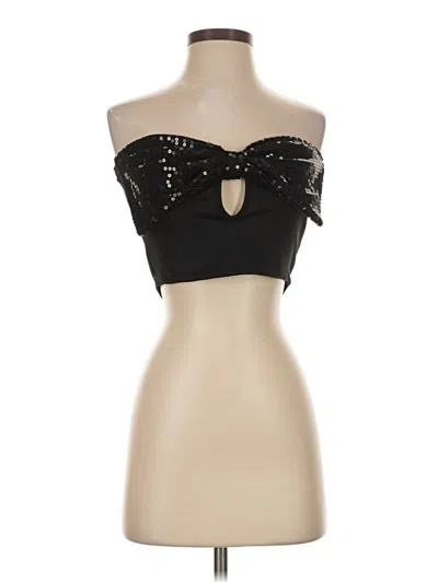 Forever 21 Sleeveless Top Black Strapless Neckline Tops