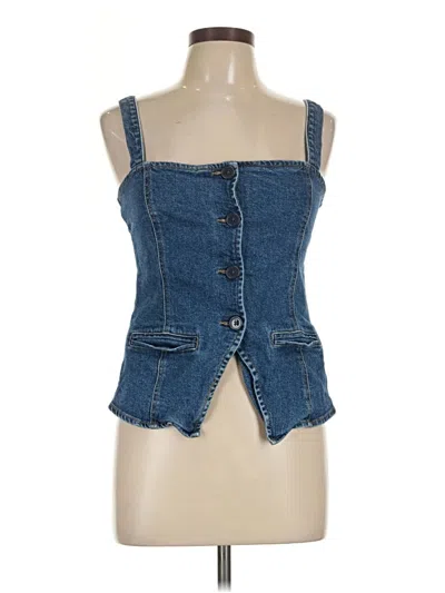 Pre-owned Forever 21 Sleeveless Top Blue Strapless Neckline Tops