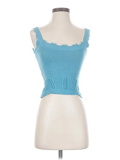 Pre-owned Forever 21 Sleeveless Top Blue Sweetheart Neckline Tops