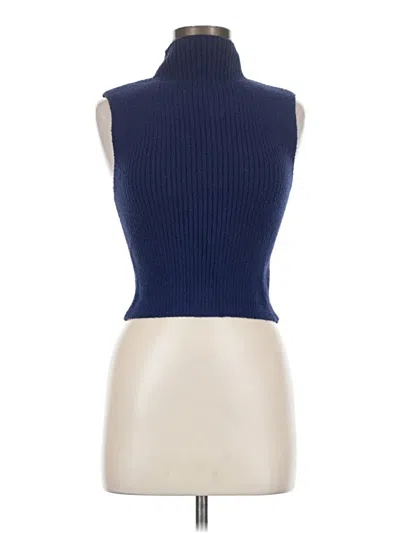 Pre-owned Forever 21 Sleeveless Top Blue Turtleneck Tops