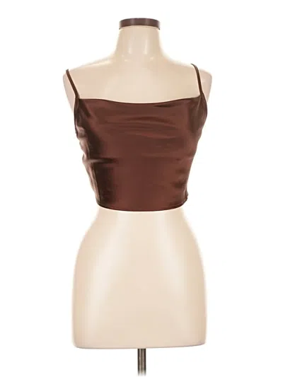 Forever 21 Sleeveless Top Brown Strapless Neckline Tops