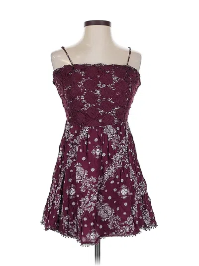 Pre-owned Forever 21 Sleeveless Top Burgundy Strapless Neckline Tops