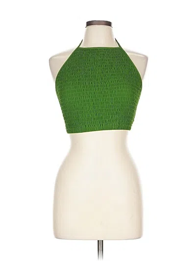 Pre-owned Forever 21 Sleeveless Top Green Halter Neckline Tops