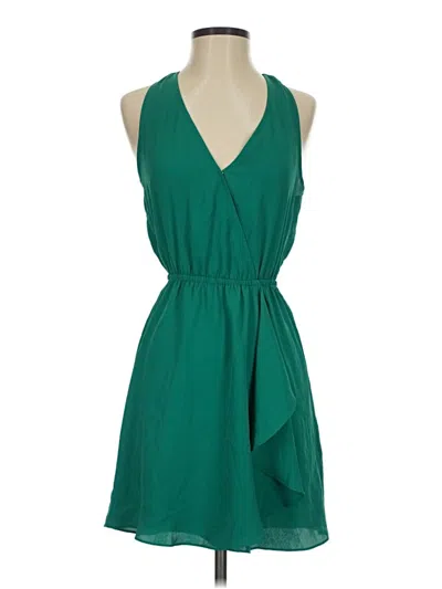 Pre-owned Forever 21 Sleeveless Top Green Plunge Neckline Tops
